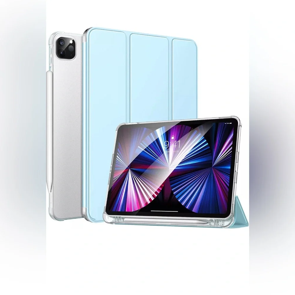 Set Of 4 Cases for iPad Pro 11 2021 10in Model Smart Cover Sky Blue - New Sealed
